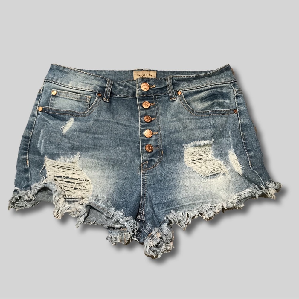 Distressed Denim Shorts